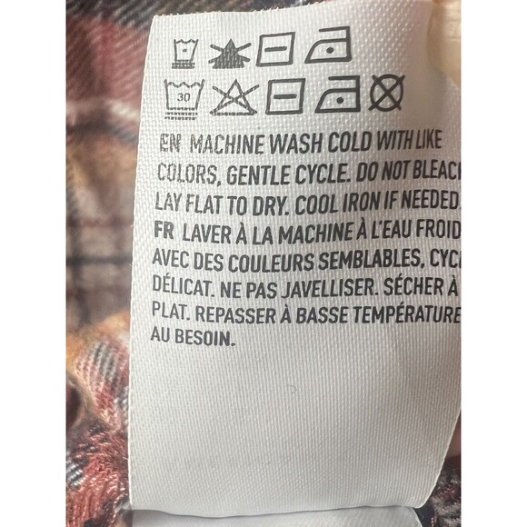 American Eagle Boyfriend Fit Ahh-mazingly Top Soft Flannel Shirt Mauve Plaid S - Picture 8 of 8